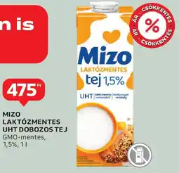 Auchan Mizo laktózmentes UHT dobozos tej ajánlat