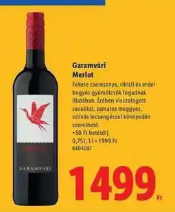 Lidl Garamvári Merlot ajánlat