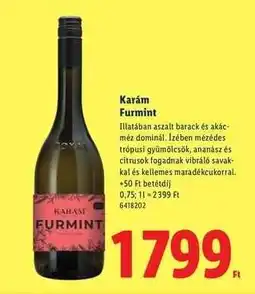 Lidl Karám Furmint ajánlat