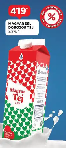 Auchan Magyar esl dobozos tej 2,8% ajánlat