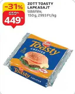 Auchan Zott toasty lapkasajt ajánlat