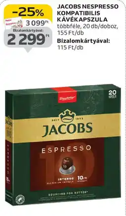 Auchan Jacobs Nespresso kompatibilis kávékapszula ajánlat