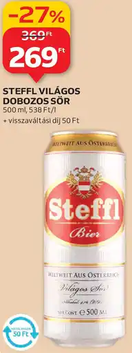 Auchan Steffl világos dobozos sör ajánlat