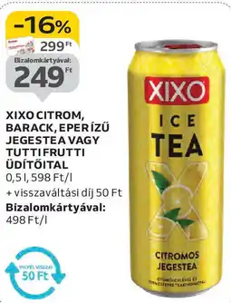 Auchan XIXO citrom, barack, eperízű jegestea, tutti frutti üdítőital ajánlat