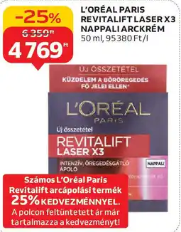 Auchan L'oréal Paris Revitalift Laser X3 nappali arckrém ajánlat