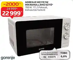 Auchan Gorenje MO17E1W mikrohullámú sütő ajánlat