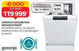 Auchan Gorenje GS520E 15W mosogatógép ajánlat