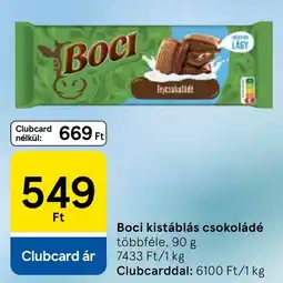 Tesco Boci kistáblás csokoládé ajánlat