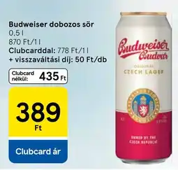 Tesco Budweiser dobozos sör ajánlat