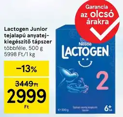 Tesco Lactogen Junior tejalapú anyatej- kiegészítő tápszer ajánlat