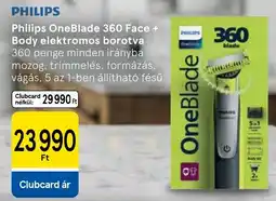Tesco Philips OneBlade 360 Face + Body elektromos borotva ajánlat