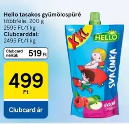 Tesco Hello tasakos gyümölcspüré ajánlat