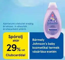 Tesco Johnson's baby kozmetikai ajánlat