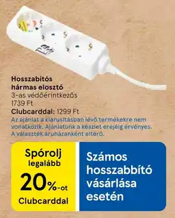 Tesco Hosszabítós hármas elosztó ajánlat