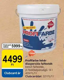 Tesco Profifarbe fehér diszperziós falfesték ajánlat