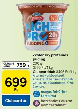Tesco Zvolensky proteines puding ajánlat