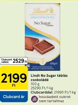 Tesco Lindt No Sugar táblás csokoládé ajánlat