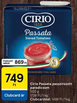 Tesco Cirio Passata passzírozott paradicsom ajánlat