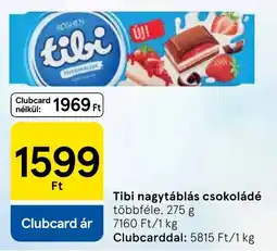 Tesco Tibi nagytáblás csokoládé ajánlat