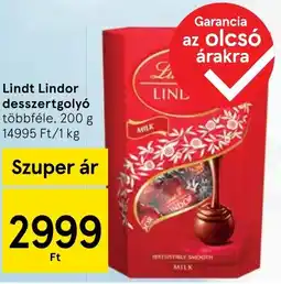 Tesco Lindt Lindor desszertgolyó ajánlat