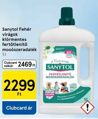 Tesco Sanytol Fehér virágok klórmentes fertőtlenítő mosószeradalék ajánlat