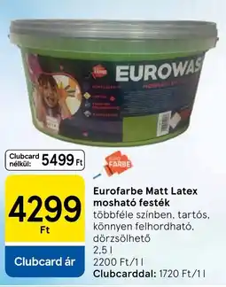 Tesco Eurofarbe Matt Latex mosható festék ajánlat
