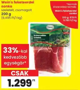 Spar Wein's feketeerdei sonka ajánlat