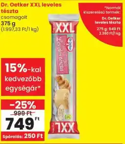 Spar Dr. Oetker XXL leveles tészta ajánlat