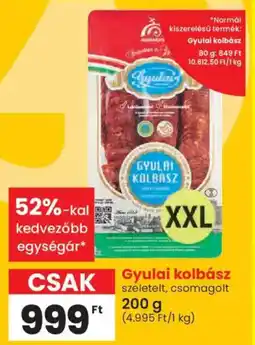 Spar Gyulai kolbász ajánlat
