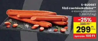 Spar S-BUDGET főző cserkészkolbász ajánlat