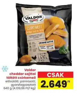 Spar Valdor cheddar sajttal töltött csirkemell ajánlat