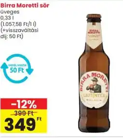 Spar Birra Moretti sör ajánlat