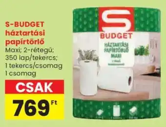 Spar S-BUDGET háztartási papírtörlő ajánlat