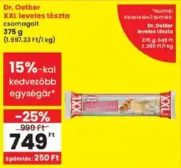 Interspar Dr. Oetker XXL leveles tészta ajánlat