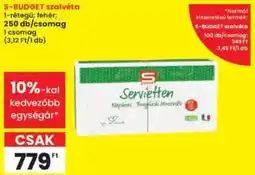 Interspar S-BUDGET szalvéta ajánlat