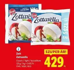 Lidl ZOTT Zottarella ajánlat