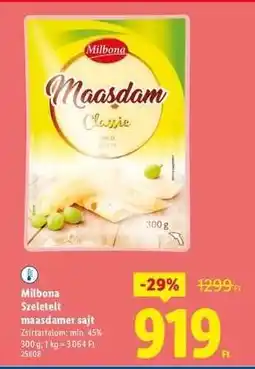 Lidl Milbona Szeletelt maasdamer sajt ajánlat