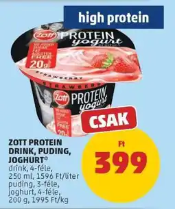 PENNY Zott Protein Drink, Puding, Joghurt ajánlat