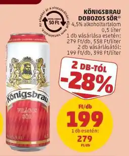 PENNY Königsbrau Dobozos Sör ajánlat