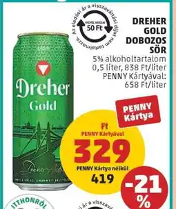 PENNY Dreher Gold Dobozos Sör ajánlat