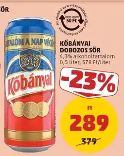 PENNY Kőbányai Dobozos Sör ajánlat