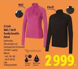 Lidl Crivit Női / férfi funkcionális felső ajánlat