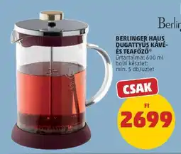 PENNY Berlinger Haus Dugattyús Kávé- és Teafőző ajánlat