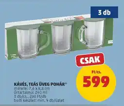 PENNY Kávés, teás üveg pohár ajánlat