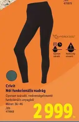 Lidl CRIVIT Női funkcionális nadrág ajánlat