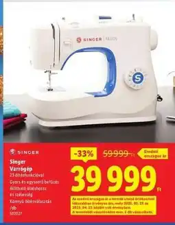 Lidl SINGER Varrógép ajánlat