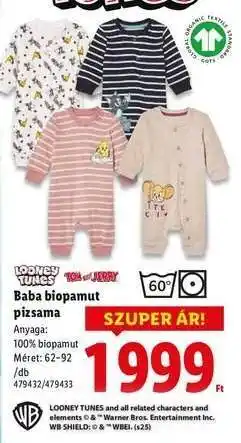 Lidl Baba biopamut pizsama ajánlat