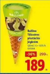 Lidl BALLINO Tölcséres pisztáciás jégkrém ajánlat