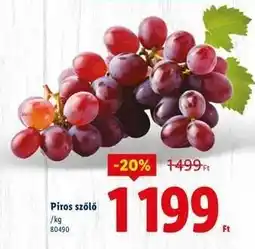 Lidl Piros szőlő ajánlat