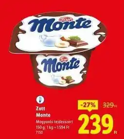Lidl Zott Monte ajánlat